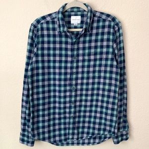 American Eagle Plaid Print Flannel 100% Cotton Button Down Shirt